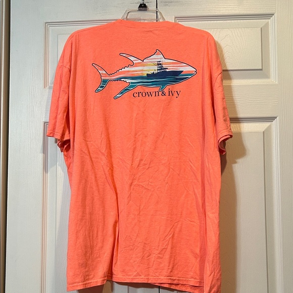 Crown & Ivy Men's Bright Coral Tee - Picture 5 of 5